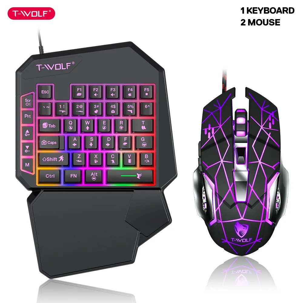 Gaming Keyboard Hand - T-WOLF TF900 satu tangan Keyboard takhta