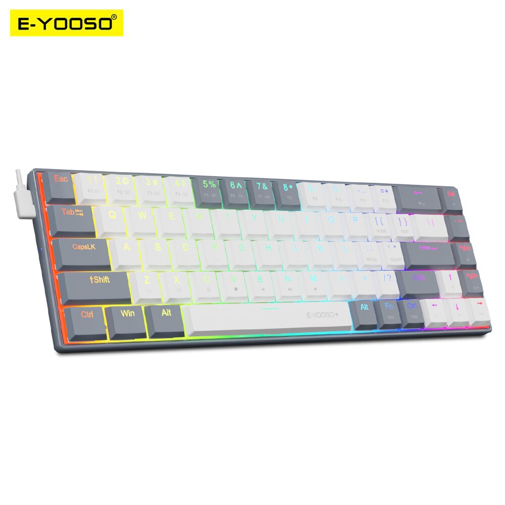 Gaming Keyboard Budget - E-YOOSO A68 RGB Keyboard Gaming, kawat