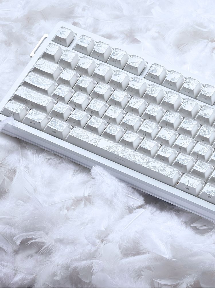 Gaming Keyboard Tkl - Keycap Pola Bulu 97 Profil Cherry