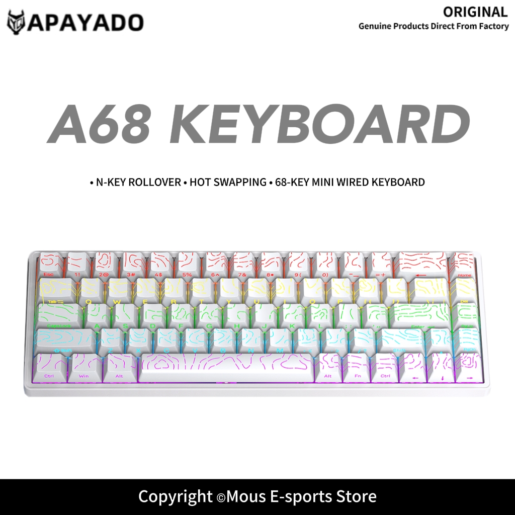 Gaming Keyboard Budget - APAYADO A68 Keyboard Mekanis Berkabel Hot