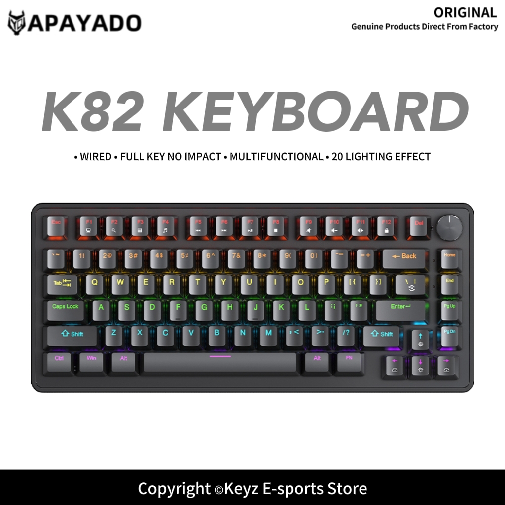 K82 75% Keyboard Mekanis Berka - Gaming Keyboard Affordable ulasan dan harga