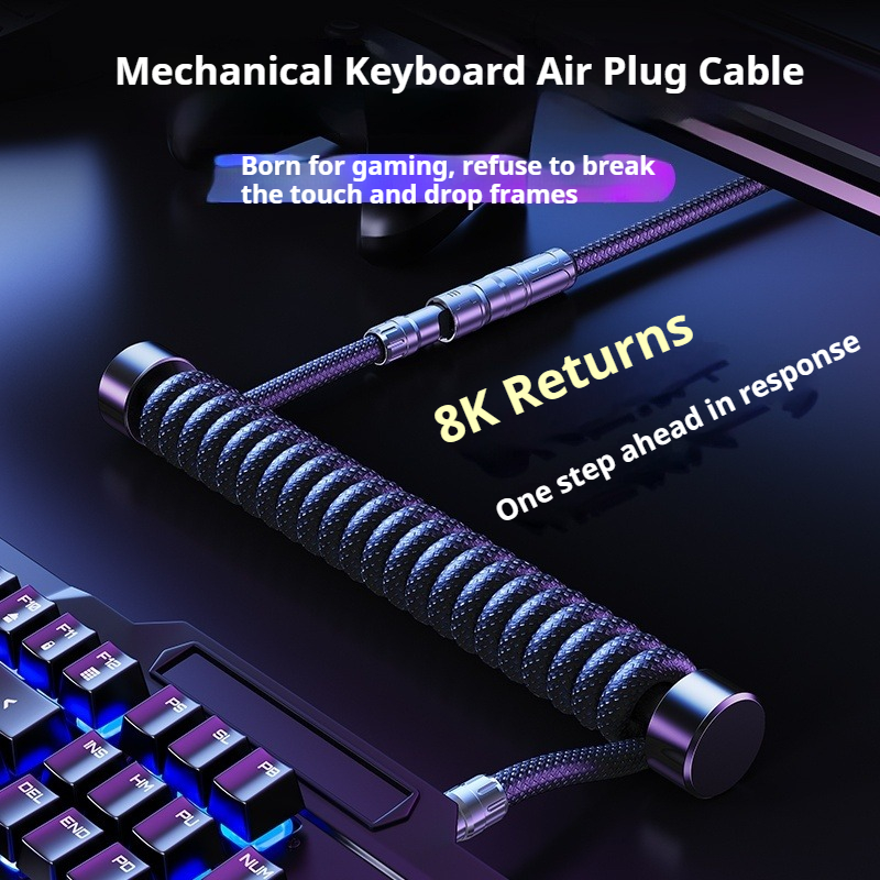 Kabel Keyboard Melingkar Eary  - Coiled Usb Cable ulasan dan harga