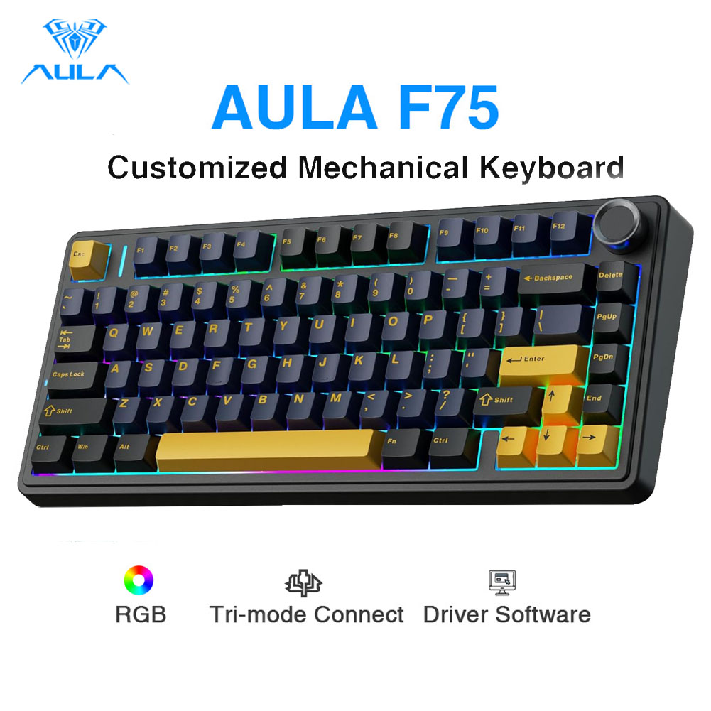 Keyboard Mekanik Aula F75, Tom - Gaming Keyboard Number Pad ulasan dan harga