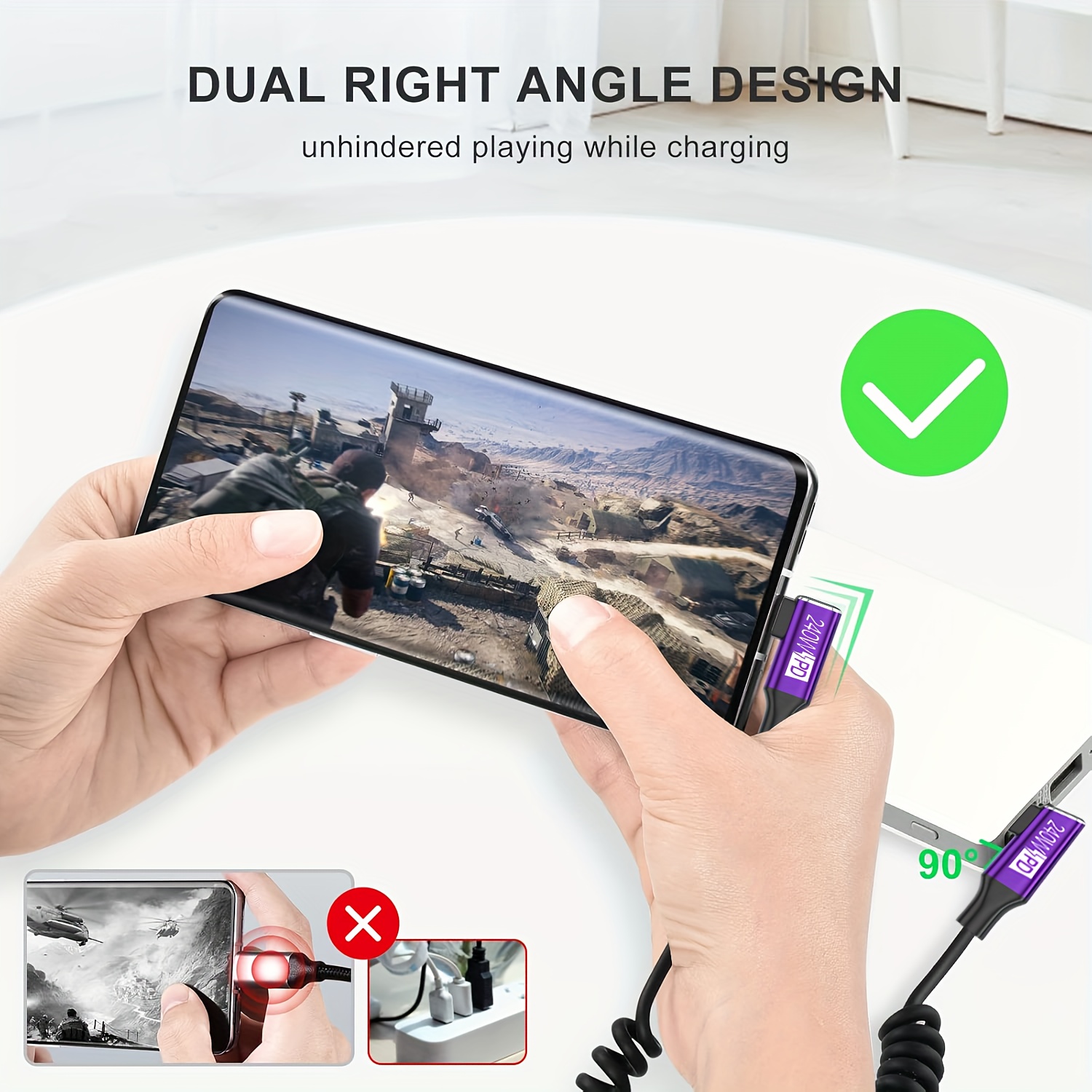 Kabel USB-C ke USB-C Berbentuk - Coiled Usb Cable ulasan dan harga