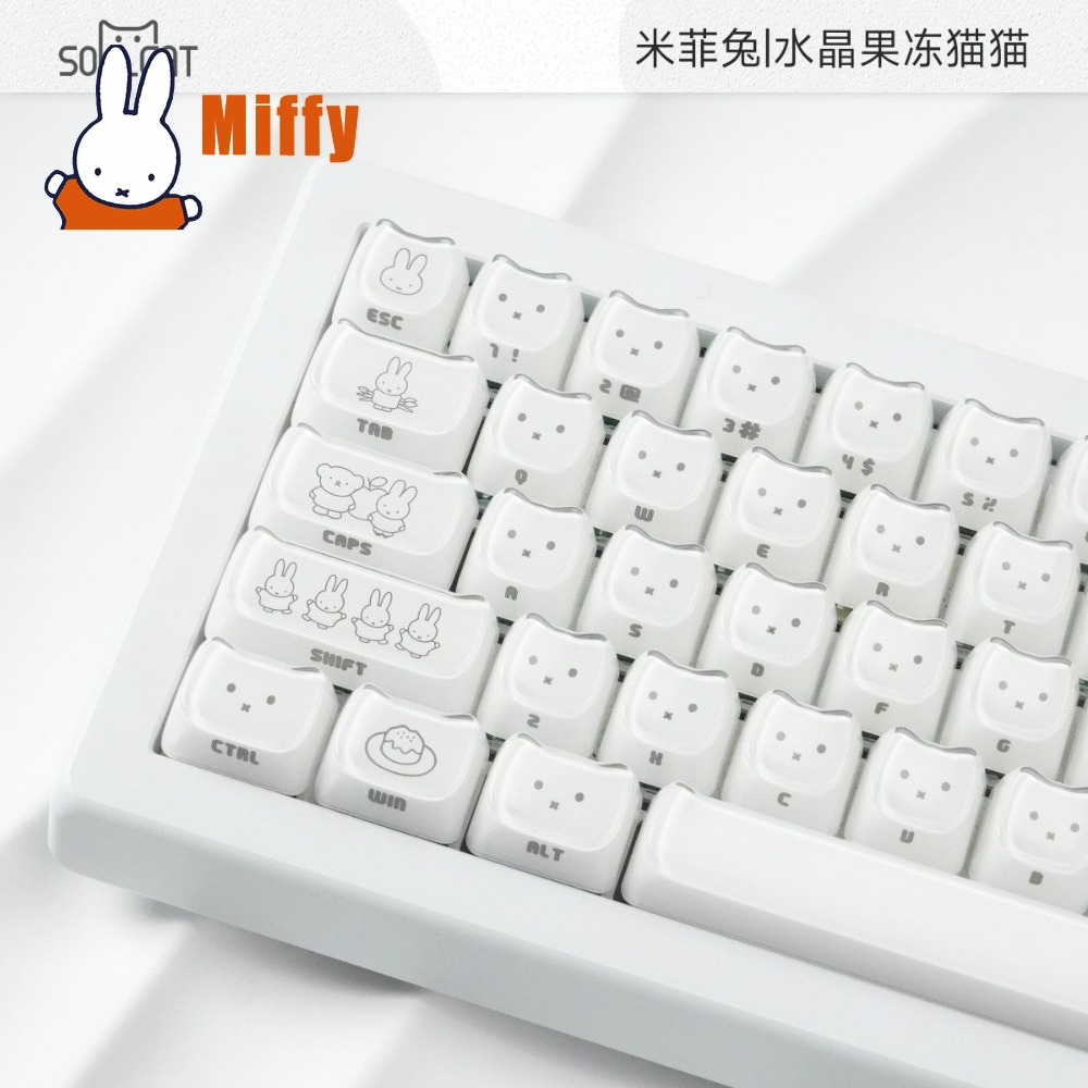 Kawaii Miffy Keycaps Kelinci L - Gaming Keyboard Ergo ulasan dan harga