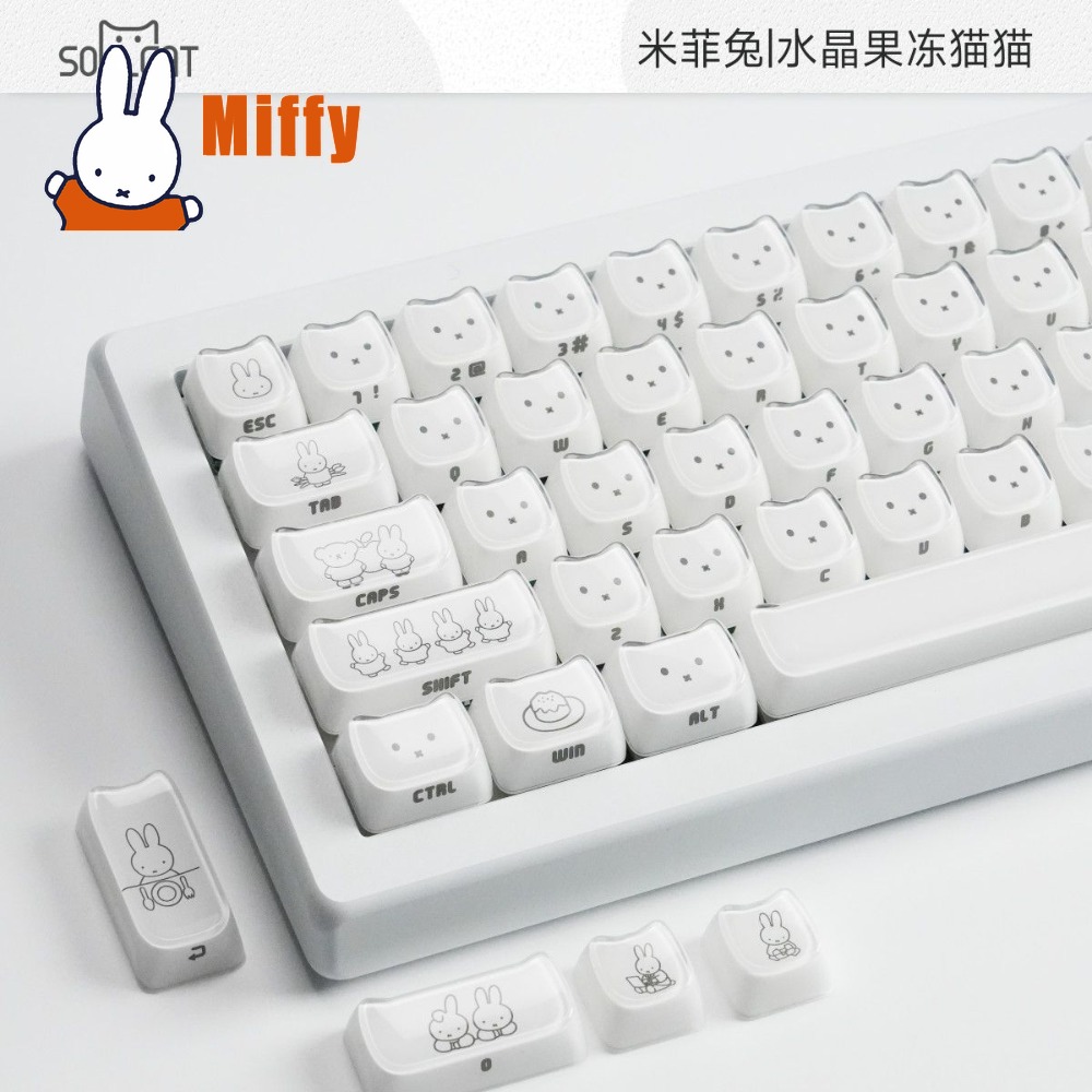 Kawaii Miffy Keycaps Kelinci L - Gaming Keyboard Ergo ulasan dan harga