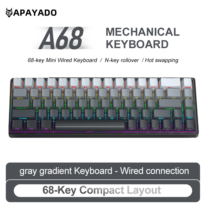 APAYADO A68 Keyboard Mekanis B - Gaming Keyboard Budget ulasan dan harga